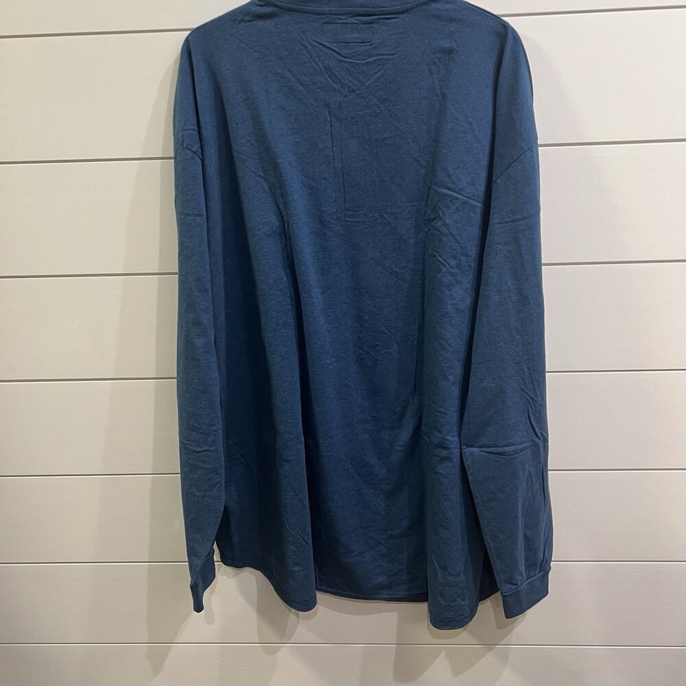 Bocomal FR Flame Resistant Mens T Shirt 5 Xl Blue Henley Long Sleeve Cat 2 Work - Picture 6 of 8
